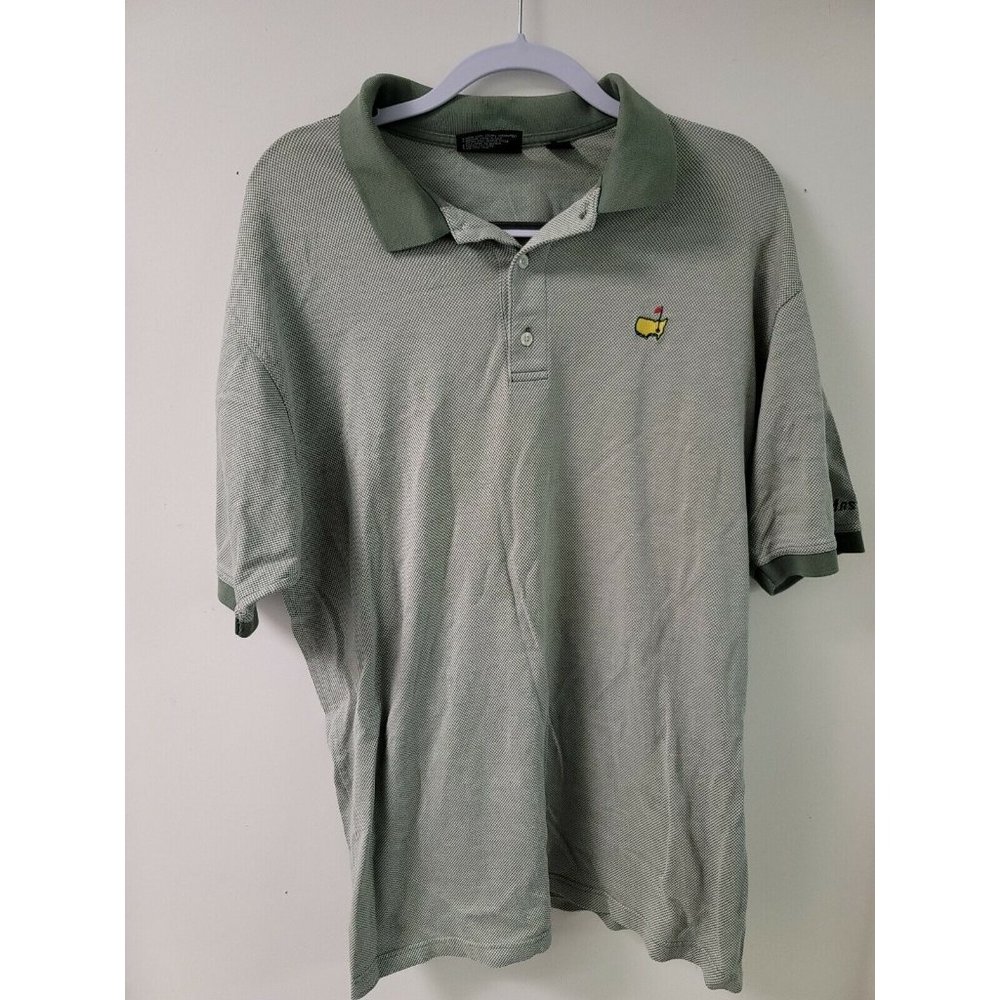 Masters Collection Men’s Green Check 60’s Two-Ply Mercerized Golf Polo Size L